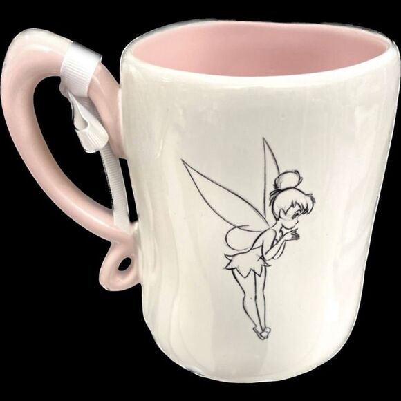 NWT Rae Dunn Disney Tinkerbell Pixie Magic White Pink Ceramic Tinker Bell Mug - Picture 8 of 12